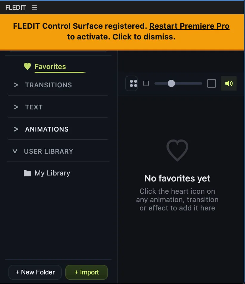 Baner FLEDIT Control Surface registered